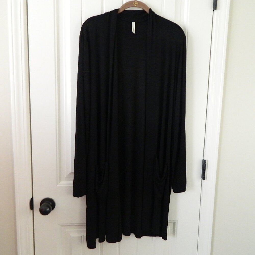 Celeste Long Black Cardigan 1XL